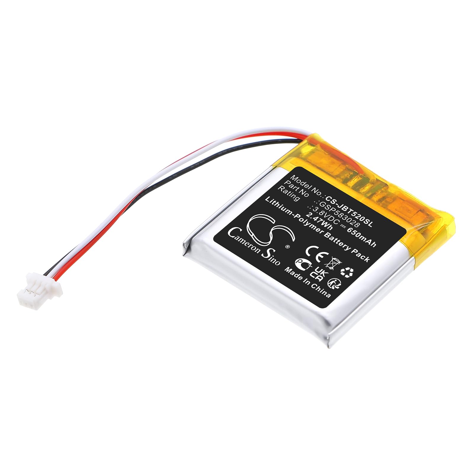 Batteria 650mAh compatibile con JBL Tune 520 BT sostituisce GSP583028