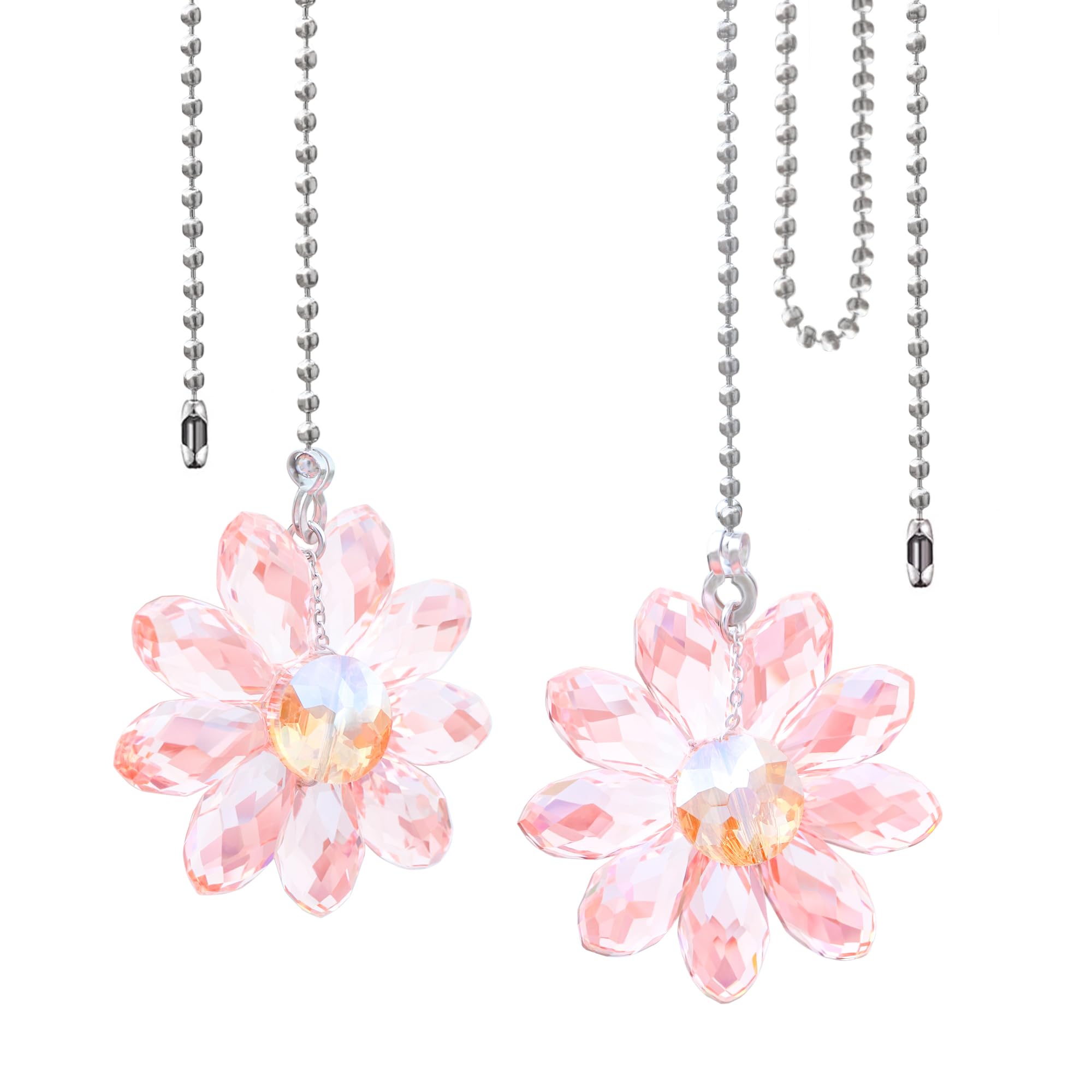 Crystal Ceiling Fan Pull Chains - Floral Pendants -8
