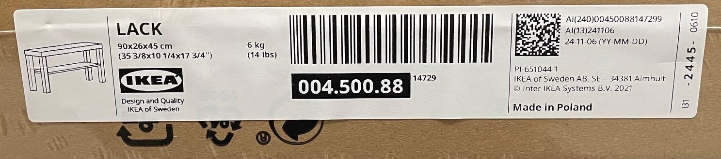 Ikea Lakierowana Szafka Pod Telewizor W Kolorze Białym; (90 X 26 Cm), 502.432.99