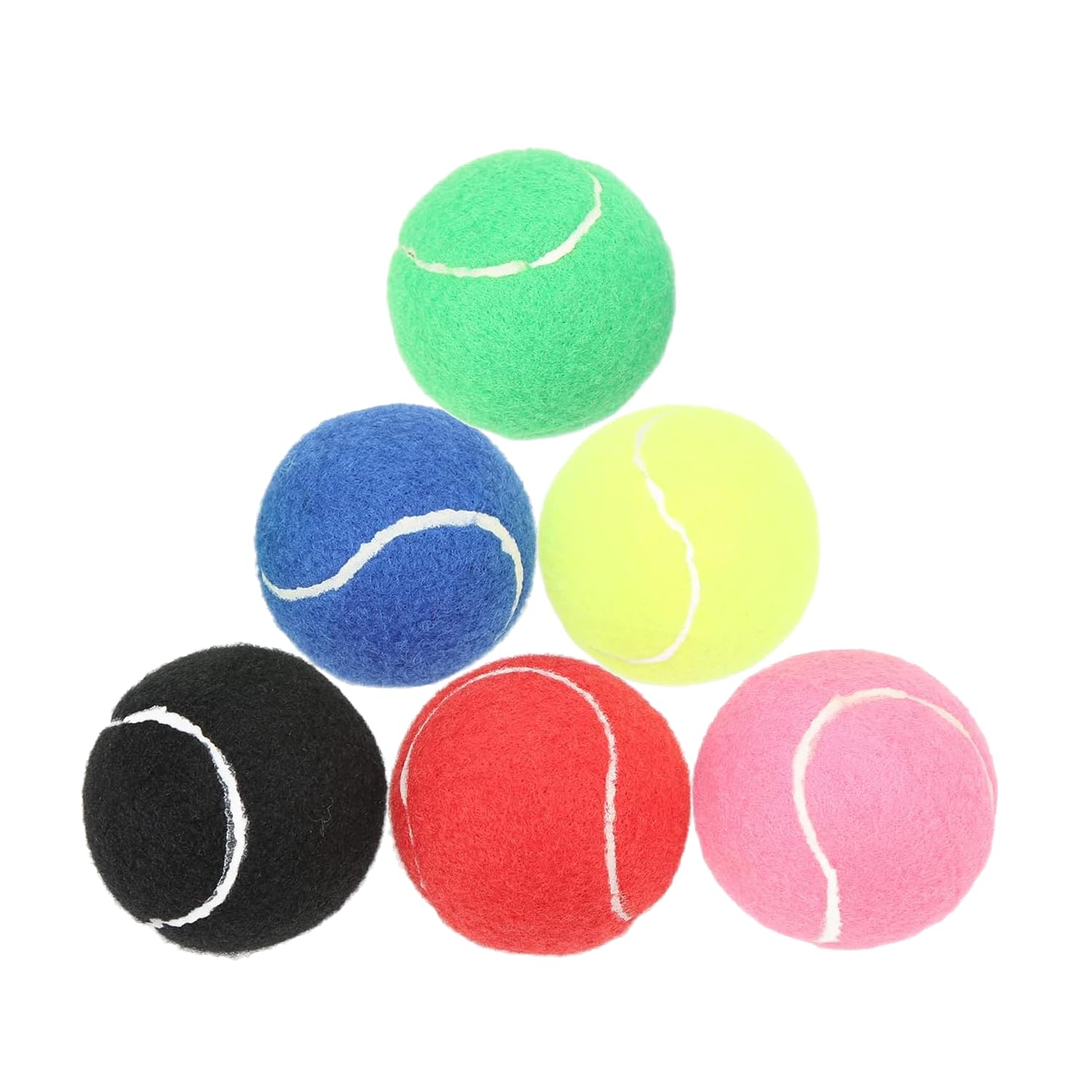 Pelotas de Tenis 6 Piezas, Multicolor, Baja Compresión, Entrenamiento para Principiantes Jóvenes Niños, para Perros