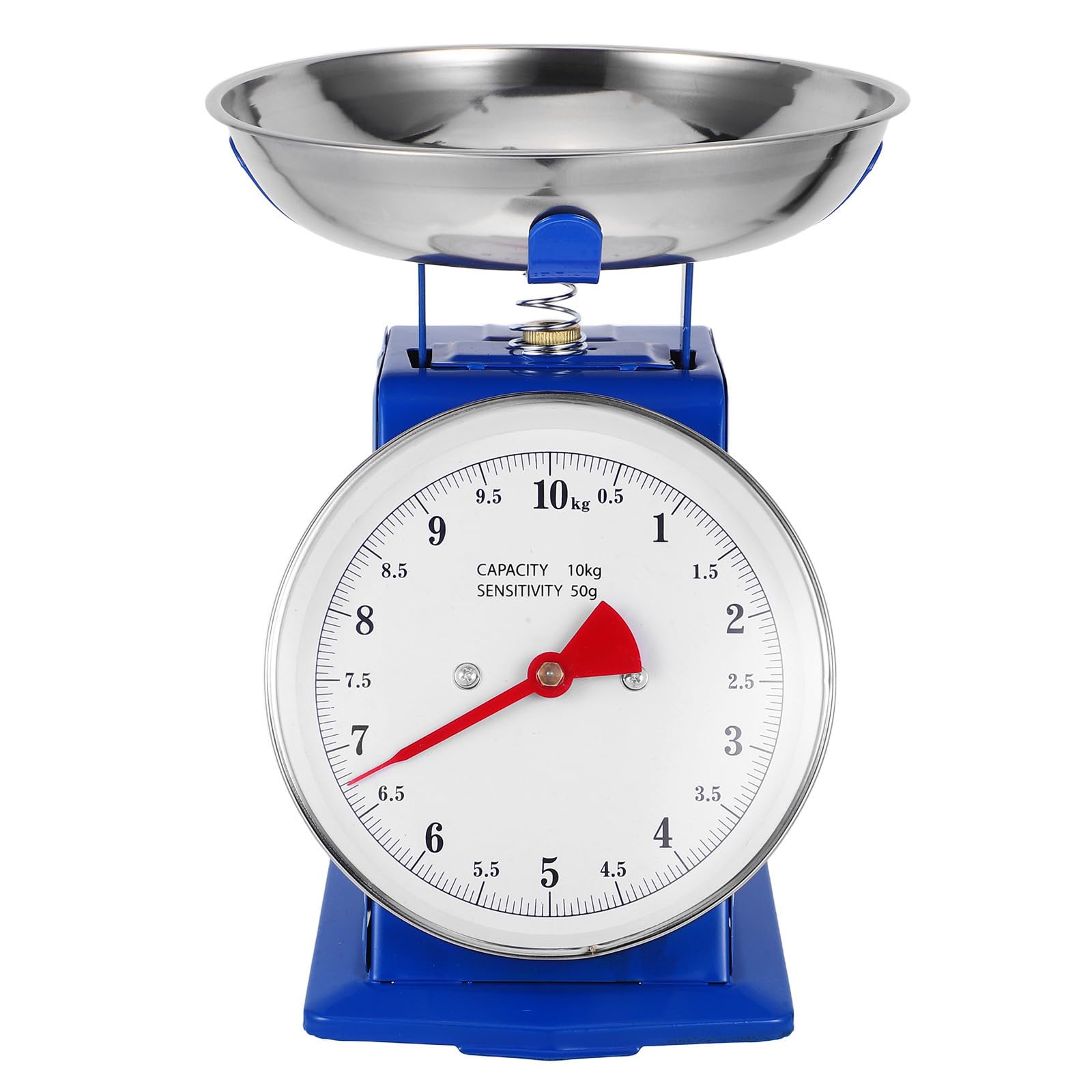 Balance en Fer et Acier Inoxydable avec Plateau Détachable sans Batterie Mécanique 10kg Vintage Cadran Large Incassable Cuisine pour Préparation de Repas