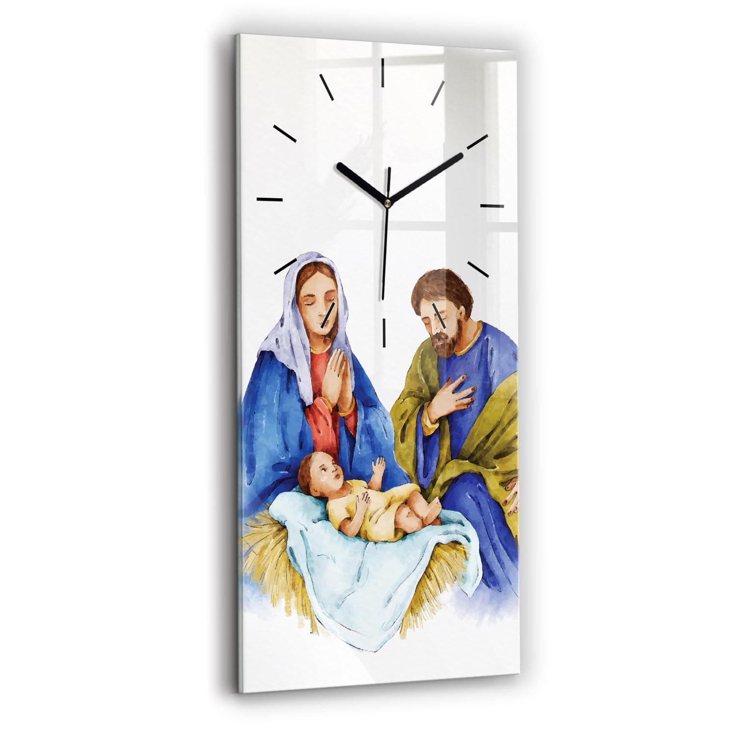 Reloj de vidrio Sacroarte 30x60cm con funcionamiento silencioso sin tictac