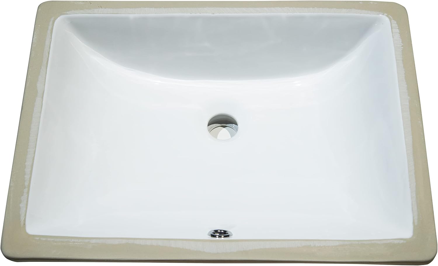 MSI 20.375” (L) x 15.125” (W) x 7.625” (H) Rectangle Porcelain Ceramic Undermount Bathroom Vanity Vessel Sink, White