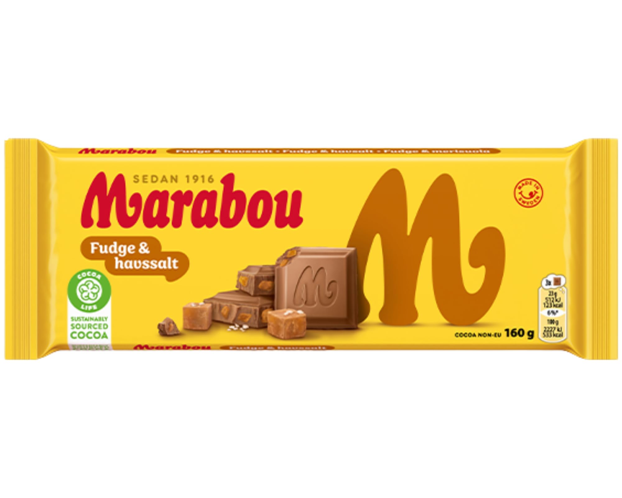 Marabou Fudge & Seasalt Milk Chocolate 185g