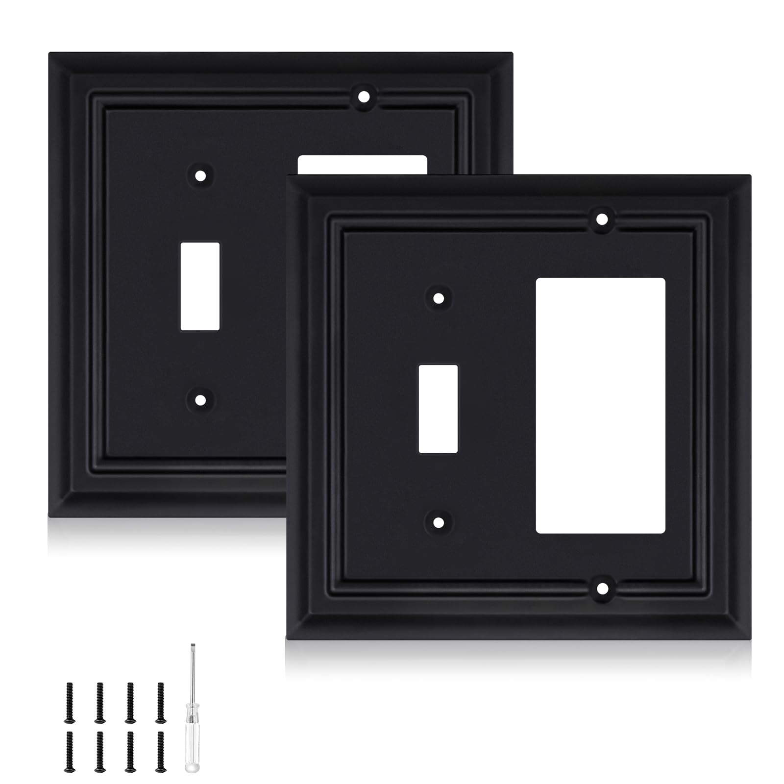 Matte Black Outlet Covers - Bamboo Fiber Wall Plates -16 Matte Black Outlet Covers - Bamboo Fiber Wall Plates -16