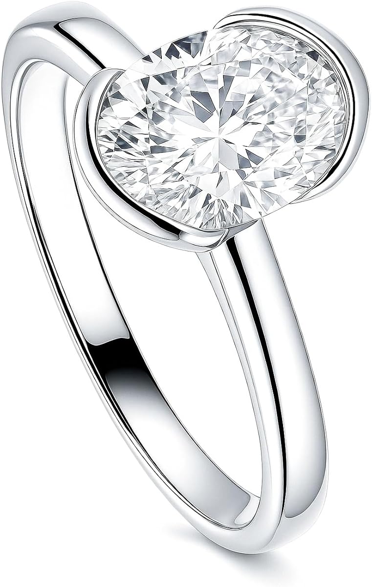 BERRICLE Sterling Silver CZ Solitaire Wedding Engagement Promise Rings for Her, Cubic Zirconia Ring - Emerald, Marquise, Oval, Pear, Princess, Round Cut