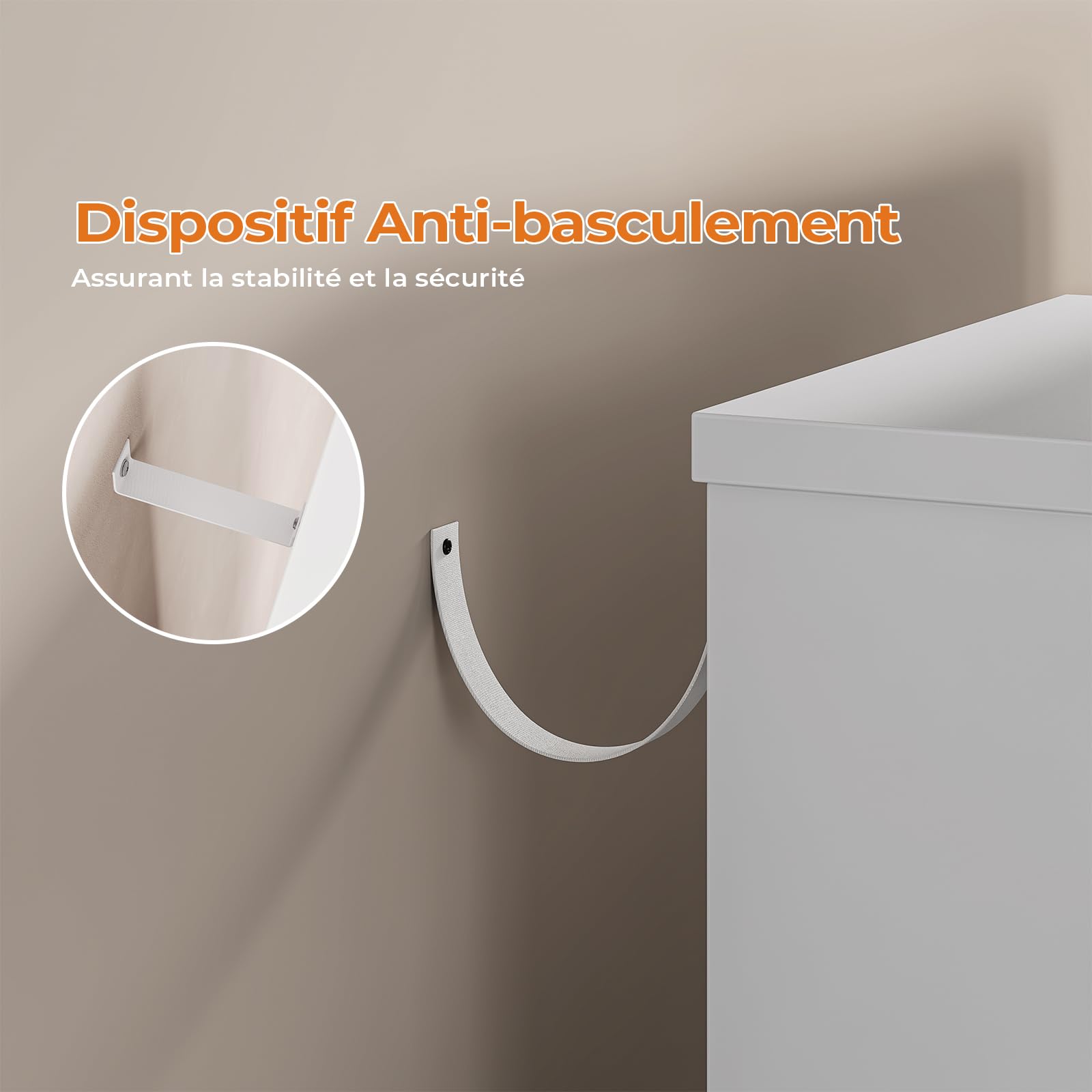 Waschbeckenunterschrank, Badezimmerschrank mit 2 Türen, große Schublade, viel Stauraum, Badezimmer Unterschrank Waschtischunterschrank Badschrank weiß,30 x 60 x 60 cm