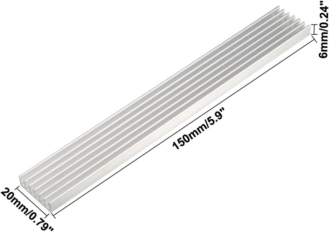 Prоmо Dіѕсоunt Uр Tо 70% оƒƒ uxcell Aluminum Heatsink Cooler Circuit Board Cooling Fin Silver Tone 150mmx20mmx6mm 2Pcs for LED Semiconductor Integrated Circuit Device