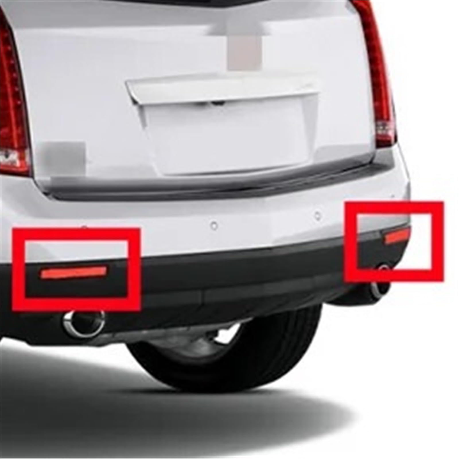1 Set Rear Bumper Signal Reflector Trim Red Reflective Strips Fit For SRX 2010 2011 2012 2013 2014 2015 2016