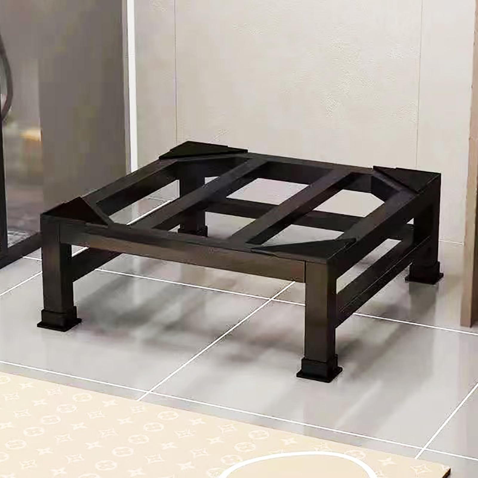 GAOXIAO Soporte para Lavadora Antivibración, Base de Lavadora Base para Secadora sobre, Móvil 45-60cm Carga 300kg Alto 30cm, Multifuncional para Secadora y Refrigerador Black 45 x 45 x 30cm