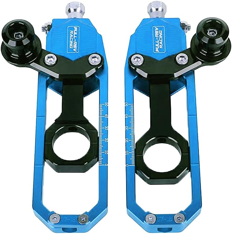 Motorcycle Rear Chain Adjusters Tensioners with Lifting Spool CNC Aluminum Alloy Board Chain Adjustment Adjuster Fit for BMW S1000RR 2009-2012 (Blue)