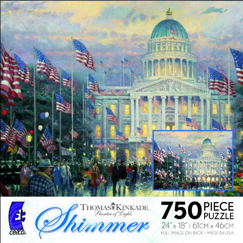 Ceaco Thomas Kinkade Shimmer-Flags Over The Capitol