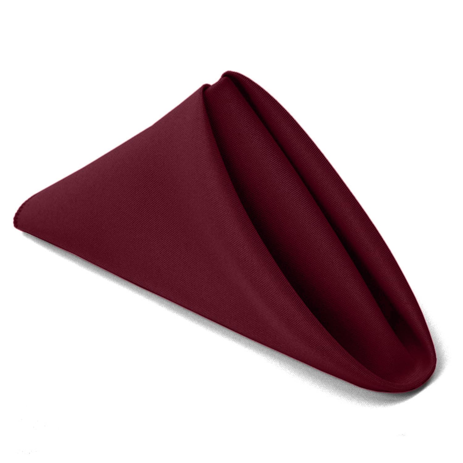 Elegant Event Essentials – Square Polyester Tablecloth Napkins with Hemmed Edges for Wedding, Reception Events, Dinning, Banquets & Christmas Parties - 19'' x 19'' (48cm x 48cm) (Burgundy, Set of 100)