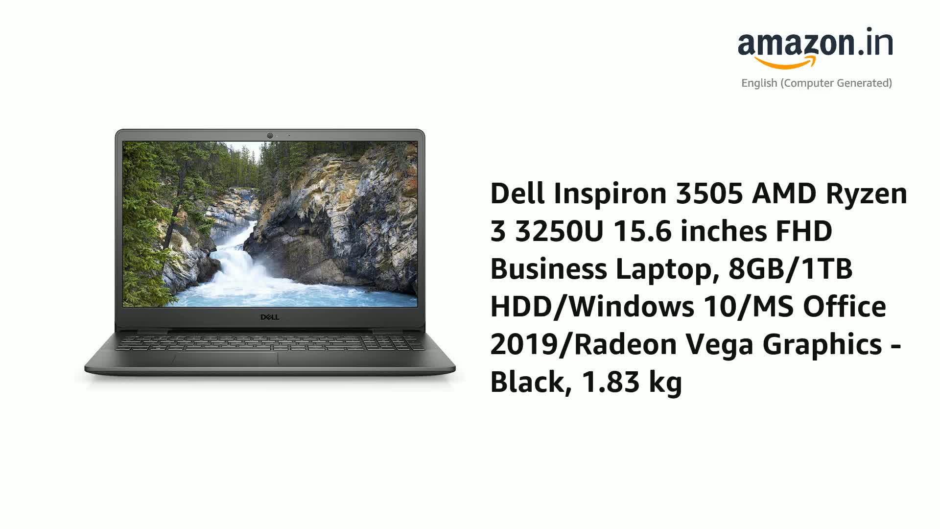 Dell Inspiron 3505 AMD Ryzen 3 3250U 15.6 inches FHD Business