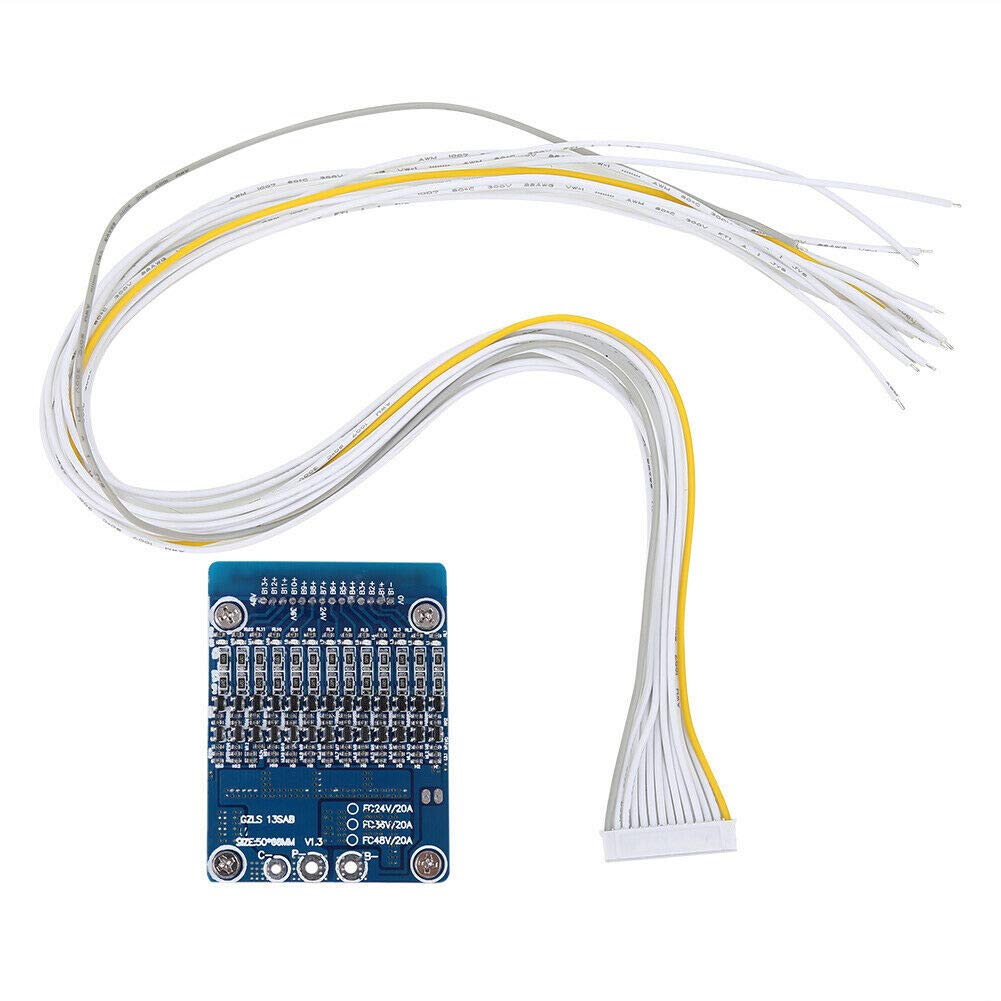 TECNOIOT 13S 48V 20A Li-ion Lithium Cell 18650 Battery Protection BMS PCB Board