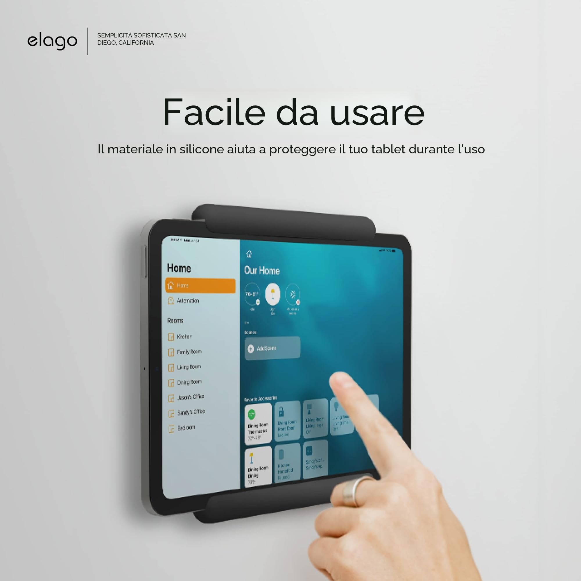 elago Home Hub Mount Supporto da Parete Compatibile con Apple iPad Mini, iPad Air, iPad Pro - Supporto per Homekit, Gestione cavi, Nero