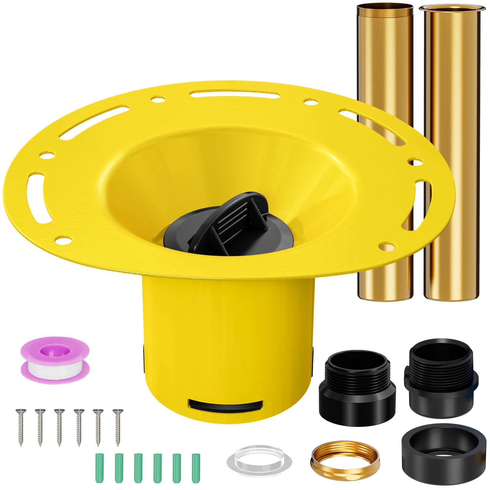 Photo 1 of Freestanding Tub Drain Kit, Freestanding Bathtub Rough-in Kit, Nickel-Plated Brass & ABS Adapter, Fits 1-1/2" Threaded Male & Female Drains, Dual Leak-Proof, Fits All Freestanding Tubs, 1 Pack
