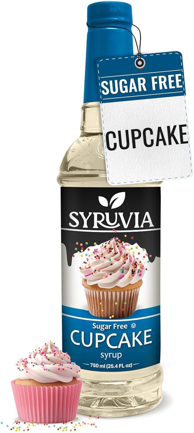 Sugar Free Coffee Syrup, Cupcake Flavored Syrup for Drinks, Lattes, and Desserts – 25.4 fl oz