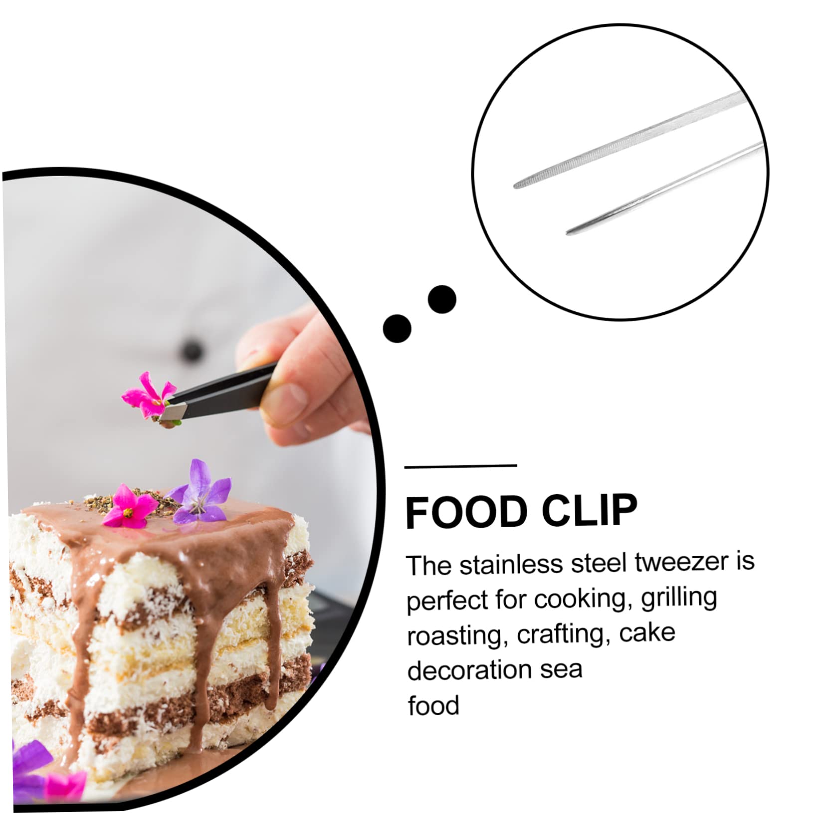 SOLUSTRE 4pièces Pince à Cuisine Acier Outil De Cuisine Pour Dresser Et Décorer Plats Résistante Chaleur Et Facile à Nettoyer