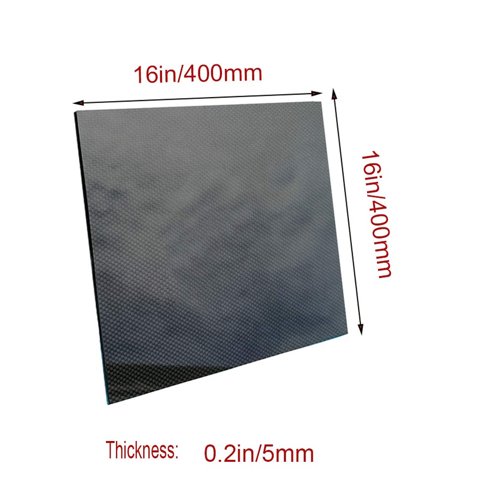 100% 3K Fibra di Carbonio Piastra 400x400mm Pannello Rigido per Robot R/C Modelli Twill Superficie Lucida Spessore 5mm
