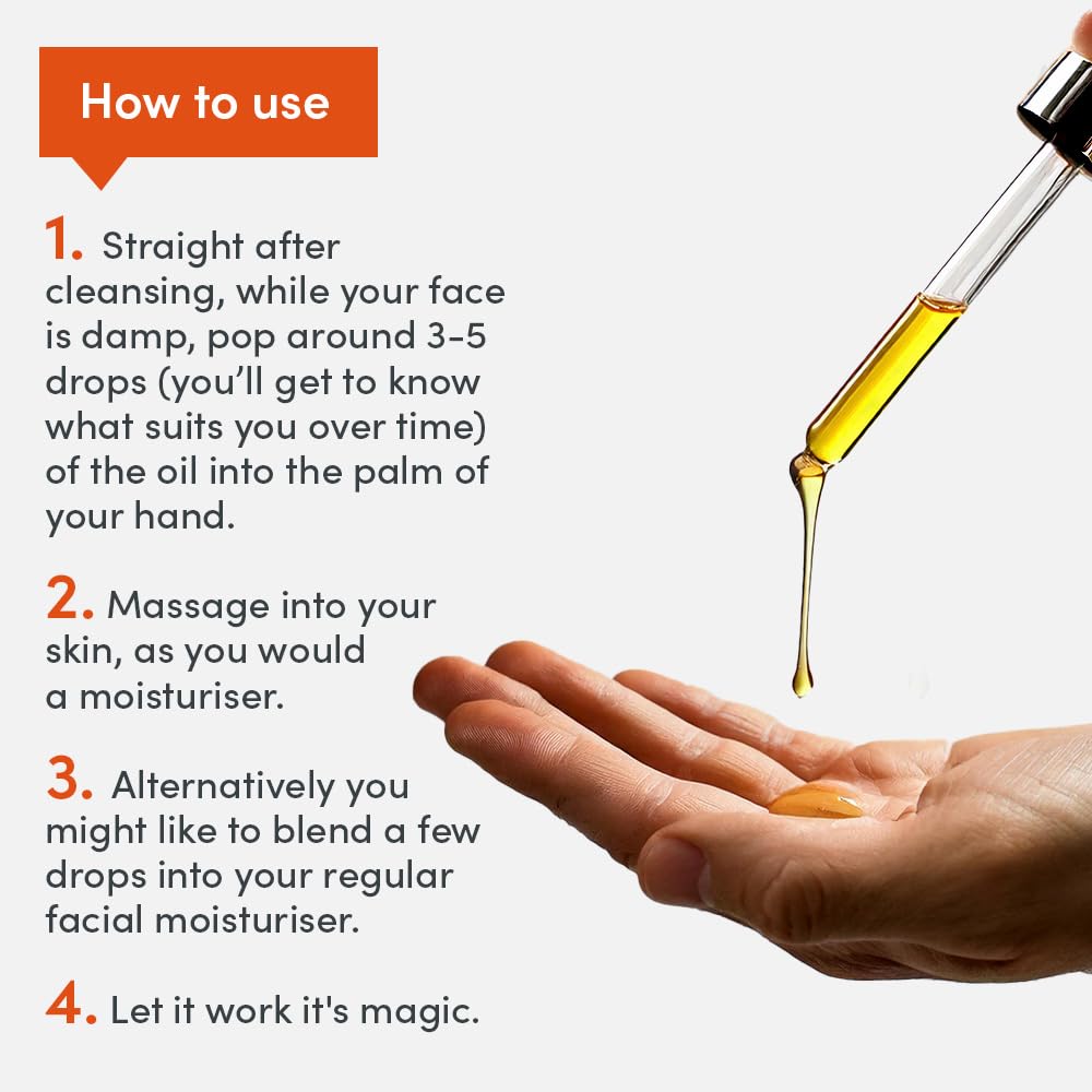 grüum Nourishing Face Oil 30ml, 100% Natural Facial Oil for Dry Skin, Reduces Dark Spots & UVB Damage - Image 3
