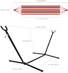 Yardlab 9Ft Double Camping Hammock with Steel Stand, Red | Steel Stand included