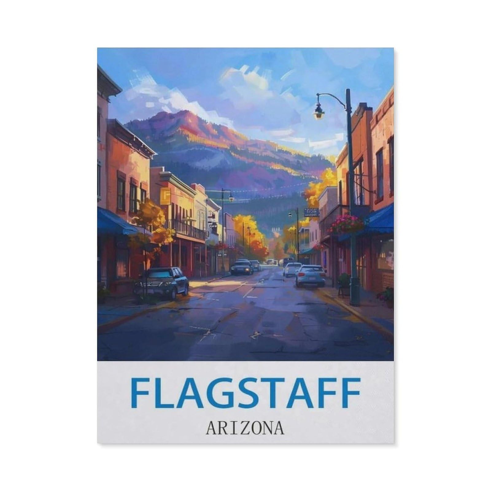 Beayodkp （40 X 50 Cm/15.74 X 19.68 Inches） Flagstaff Arizona，5D Diy Diamond Painting Full Round Drill Diamond Embroidery Cross Stitch Rhinestone Mosaic Paintings Art-Ci30