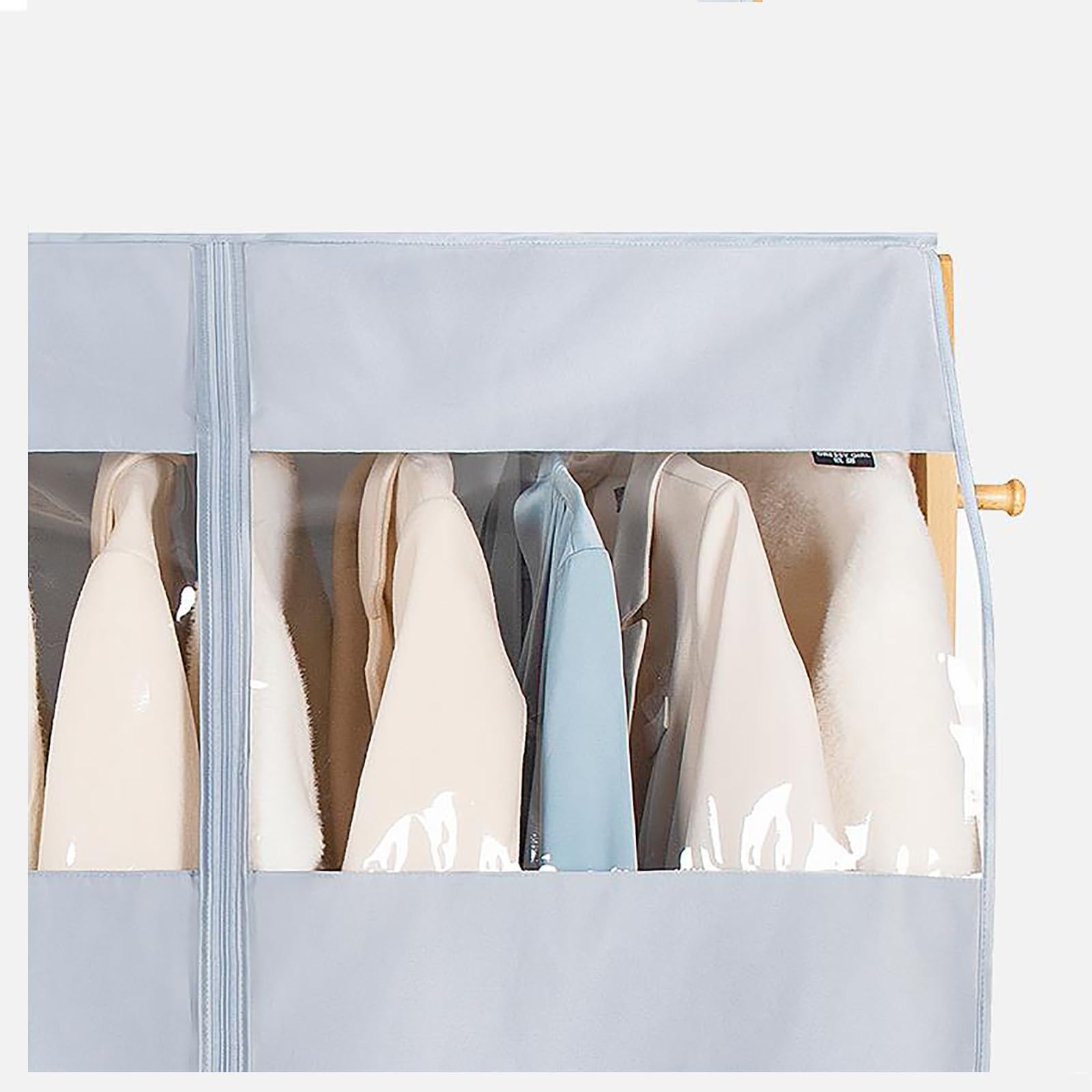 Funda Burro Ropa, Funda Ropa Armario, Abrigos, Trajes, Fundas Ropa con Ventana de PVC Transparente (Varilla para Colgar No Incluida)(Blue,140 * 113cm/55 * 44in)