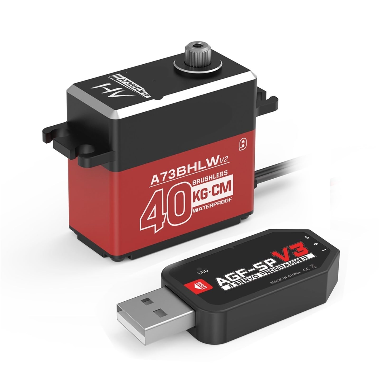 Servo Standard sans balais A73BHLW V2 avec engrenage métallique 40kg