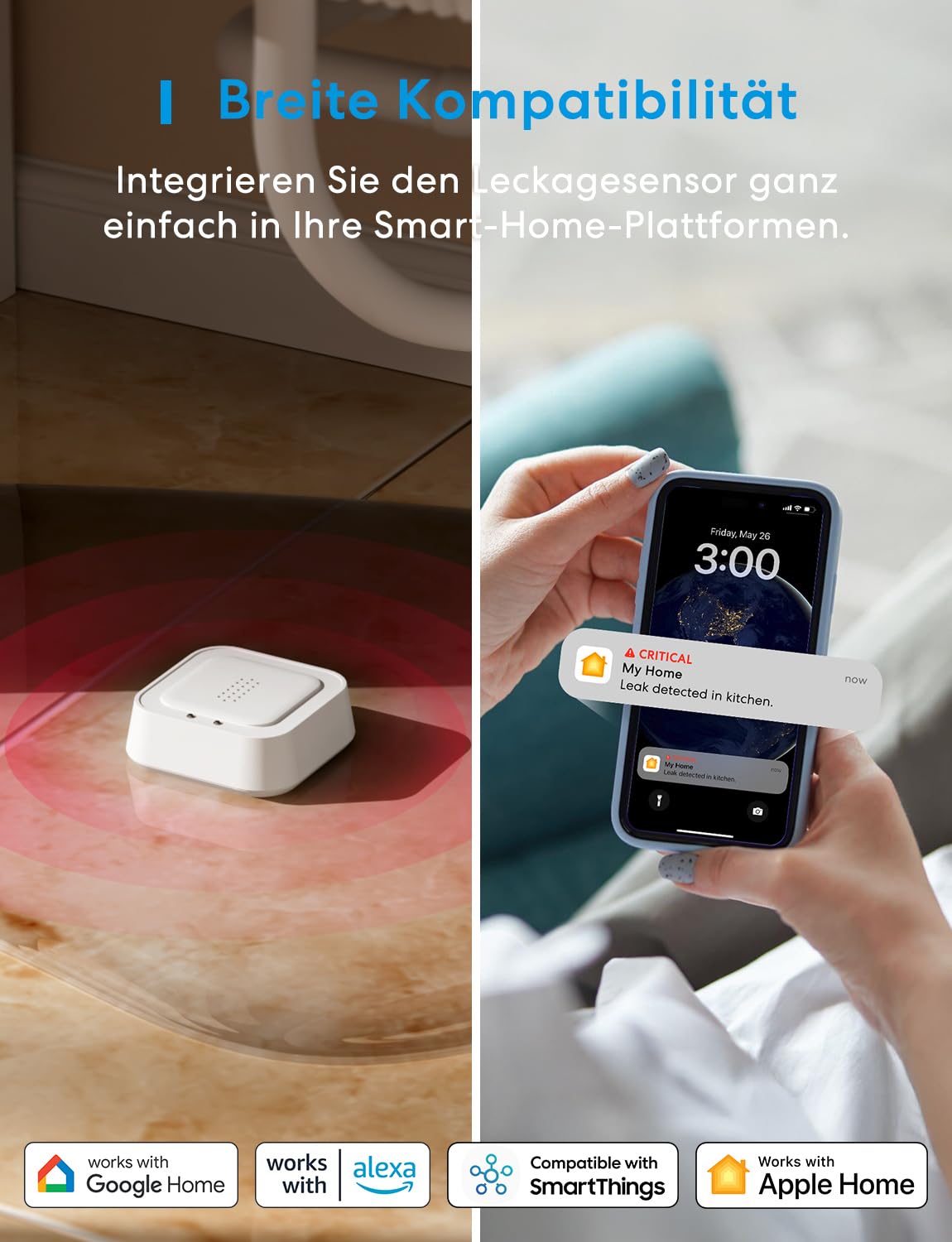 2 St. Smart Wassermelder mit Hub