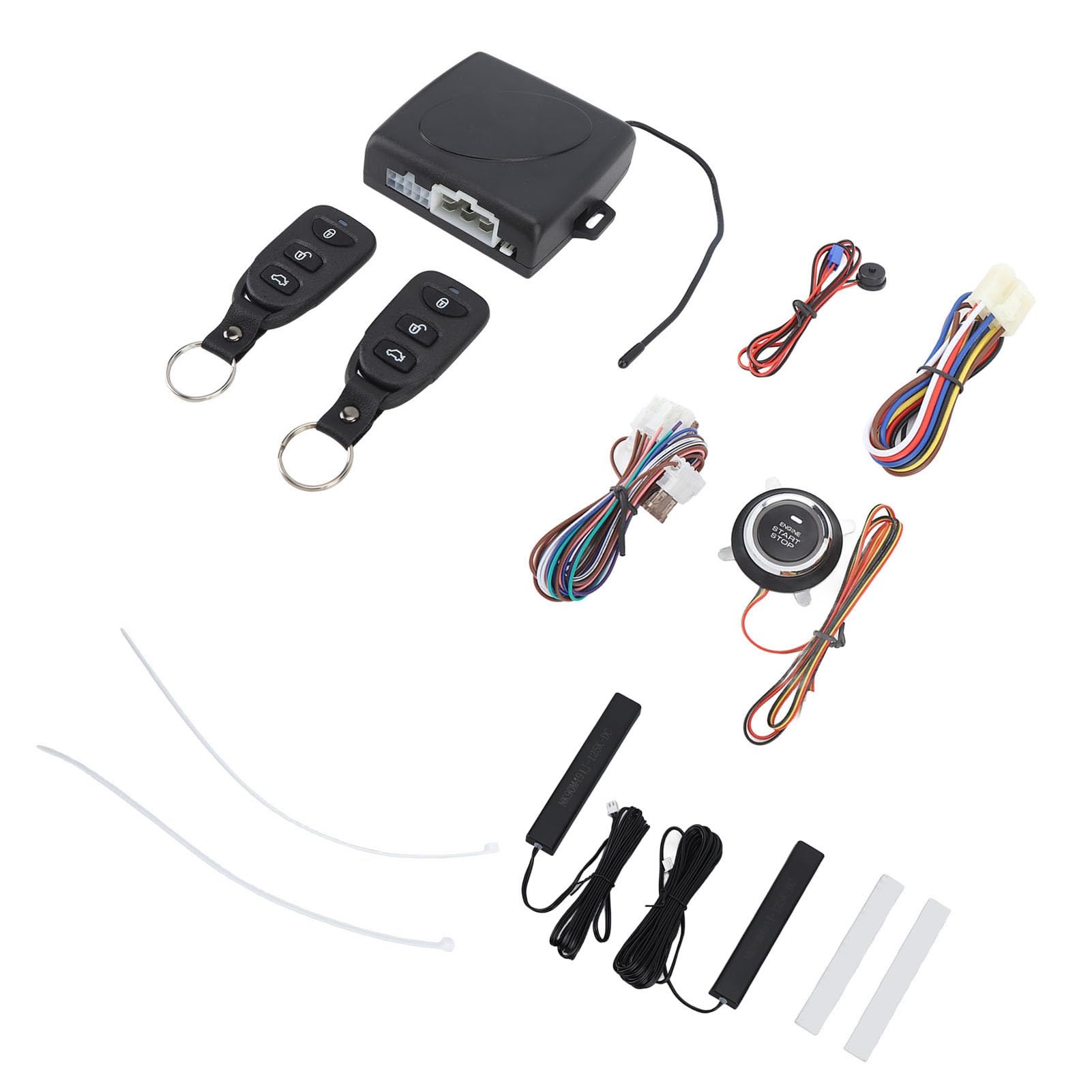 de Entrada sin Llave para Coche DC 12V con botón de Arranque y Parada del Motor y Alarma antirrobo con Control Remoto Bluetooth (Sin Bluetooth)