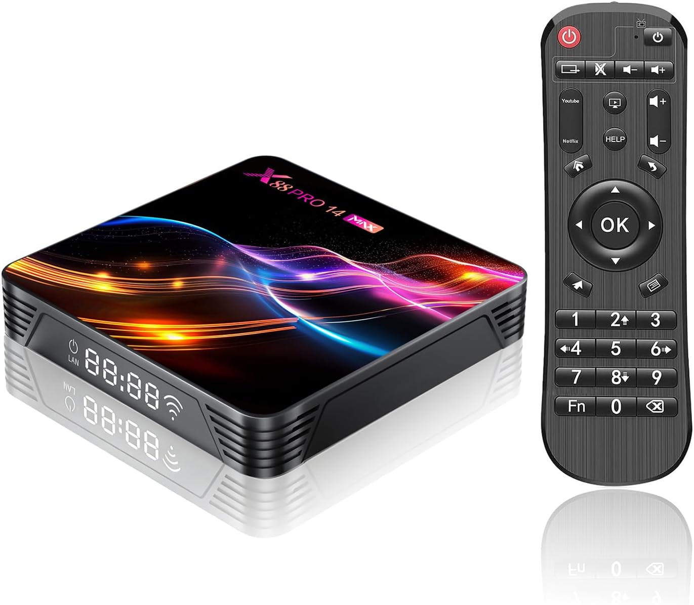 Android 14.0 TV Box, 2026 Android Box 4GB RAM 32GB RK3528 Quad Core 64bit Supporting 2.4G/5G Dual-Band WIFI6 4K BT5.0 USB 2.0 Ultra HD Smart TV Box
