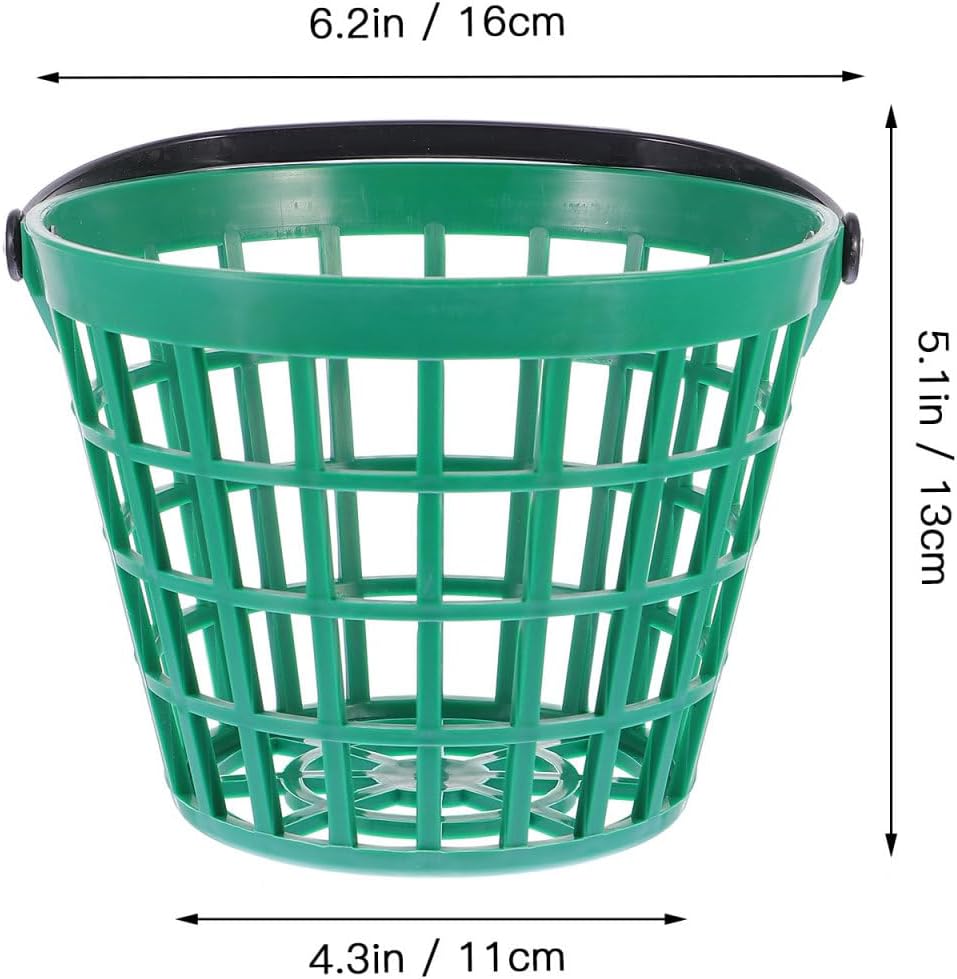 HOMSFOU Golf Ball Basket with Handle Large Plastic Storage Bucket for Outdoor Sports Practice and Driving Range 6.5X6.5X9.84 Inches Durable Golf Ball Container