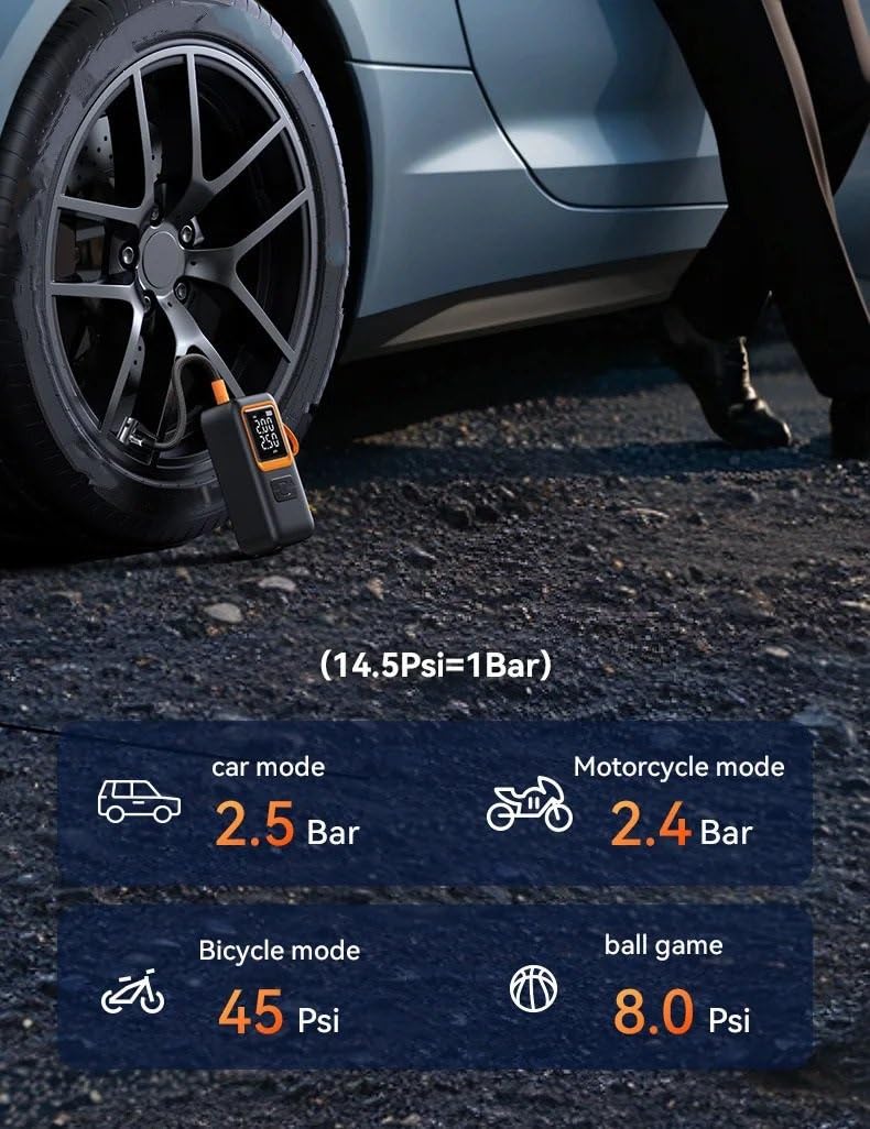 Compresores de Aire portátiles Compresor de Aire eléctrico portátil para Coche, Bomba infladora de neumáticos a presión para neumáticos de Coche, Bomba Inflable Digital Inflador Ruedas Coche