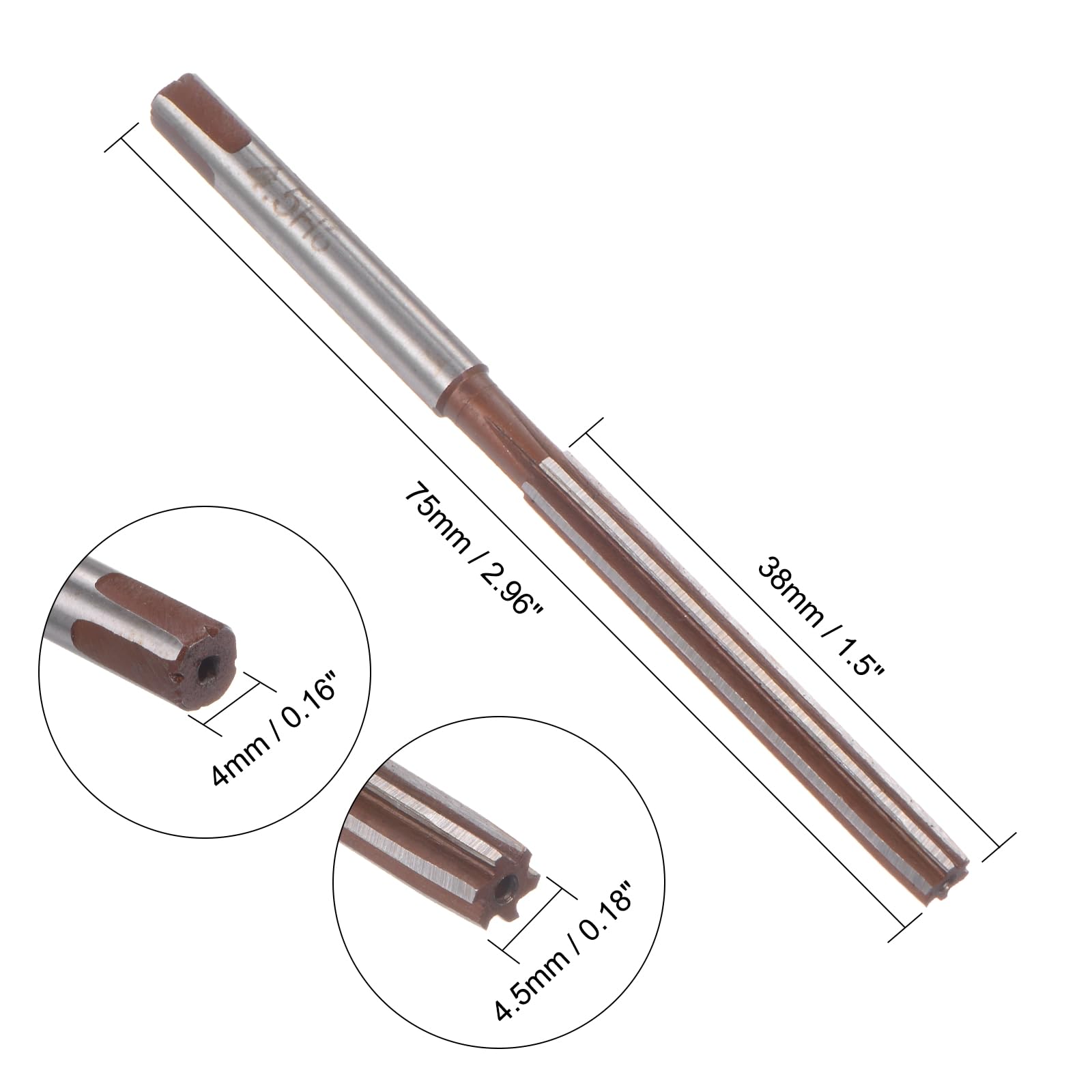 H8 Accuracy Reaming Tool 4.5mm Hand Reamer - Alloy Tool Steel H8 ...