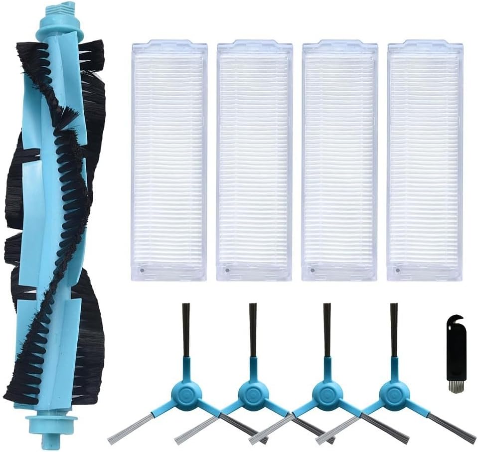 Replacement Roller And Side Brush Filter Kit For Cecotec 3290-7090 Series Robotic Vacuum Cleaners, Maintenance Accessory Set