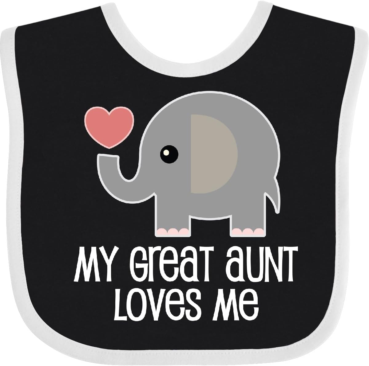 inktastic Great Aunt Loves Me Elephant Baby Bib