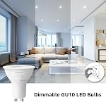 Lepro GU10 LED Bulbs, Dimmable GU10 Light Bulb, 5000K Daylight White Bulbs, 5.5W PAR16 LED Spotlight Bulb, 50W Halogen Equivalent Track Lighting Bulb for Kitchen, Range Hood, Bedroom, 6 Packs