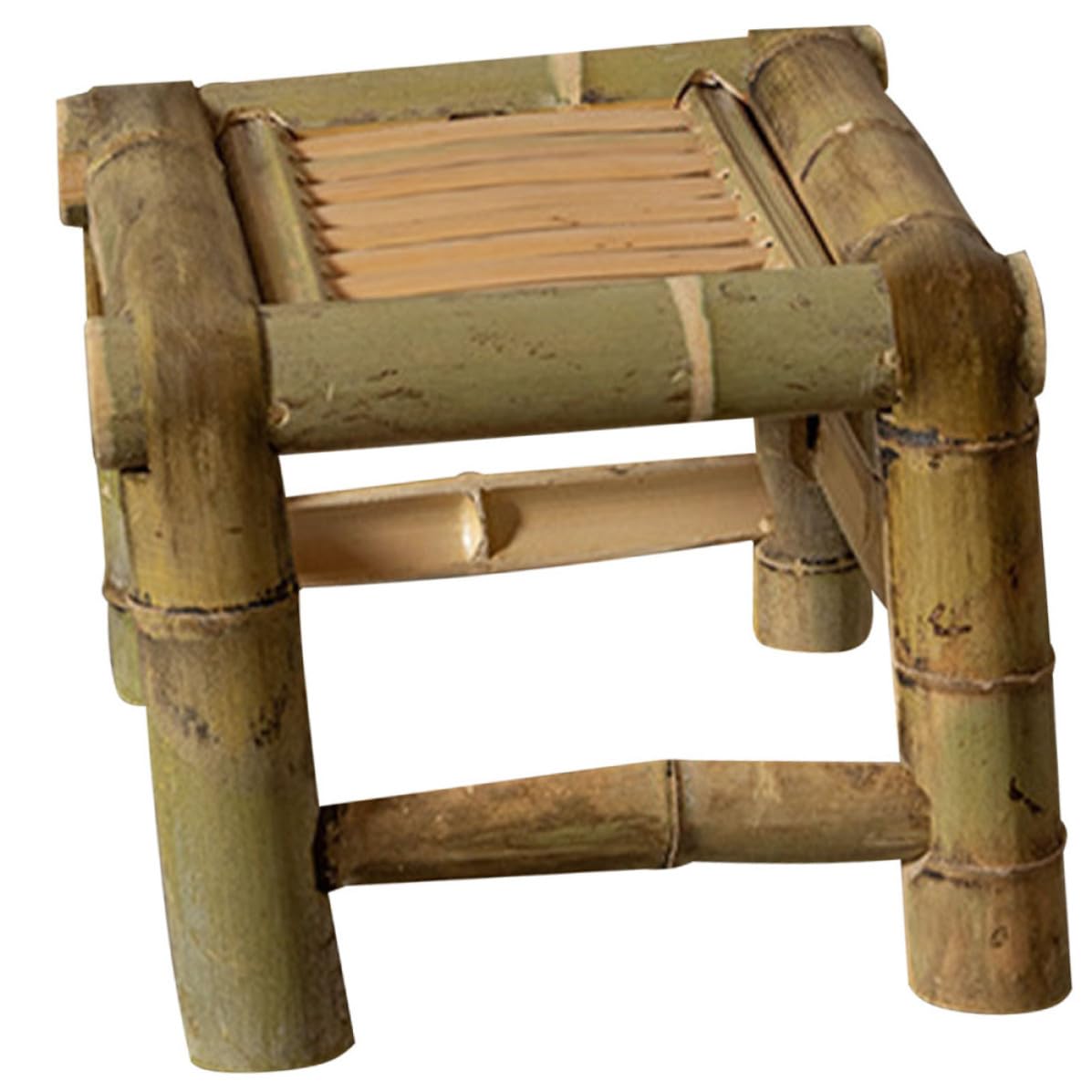 GLEAVI Taburete de Bambú, Taburete Retro de Bambú, Estilo Antiguo, para Disfrutar del Té Ducha, Natural y Seguro