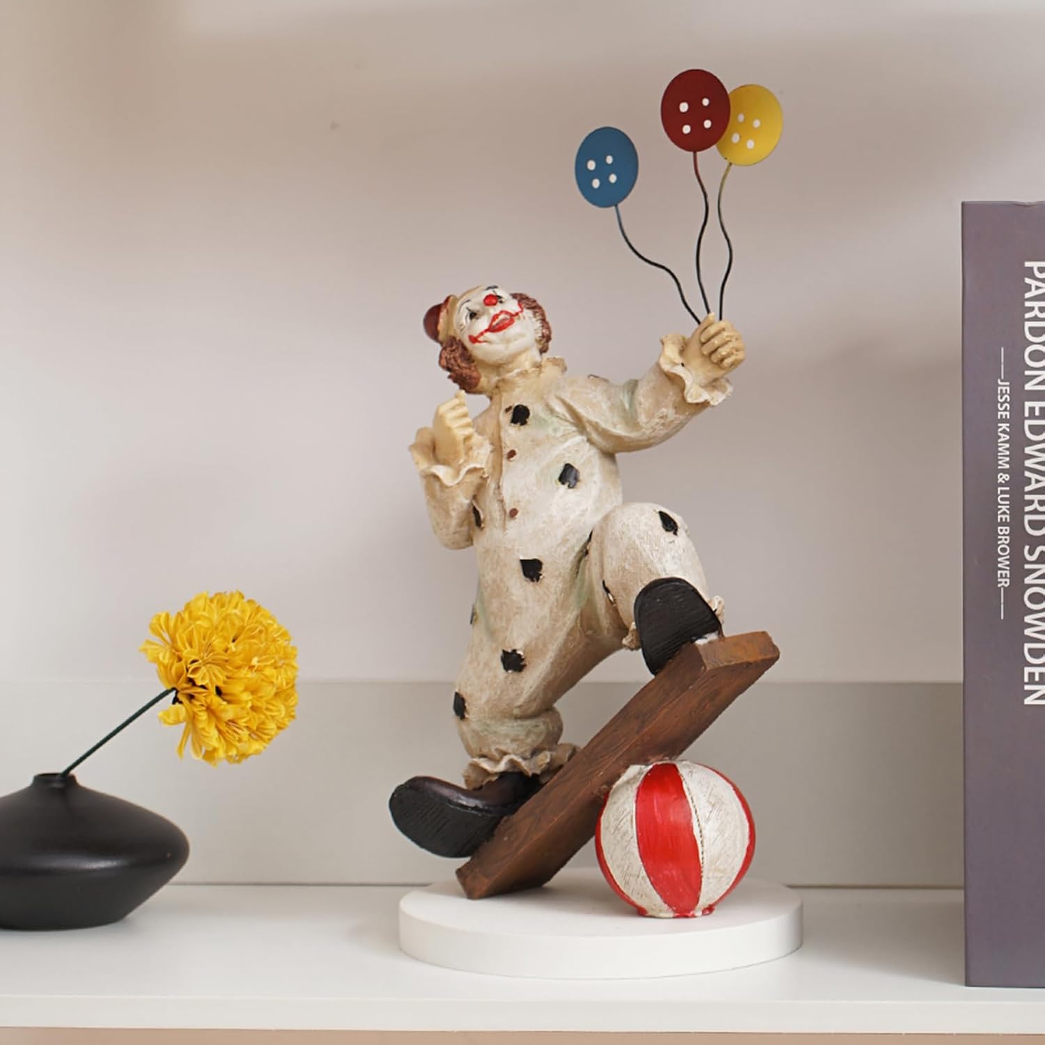 Vilead Resin Clown Figurines,Joker Statue Figure Collectibles,Vintage Circus Decor for Tabletop Shelf Mantel Decorations,Art The Clown Figure Doll for Bedroom Living Room Office Desktop