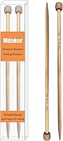 Vista 13 de Mdoker Aguja de tejer de bambú recta, de un solo punto, agujas de tejer para suéter de 10 pulgadas de longitud para proyectos de tejer hechos a
