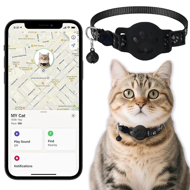 Collar GPS Gatos, GPS para Gatos sin Cuota Mensual, No Requiere SIM