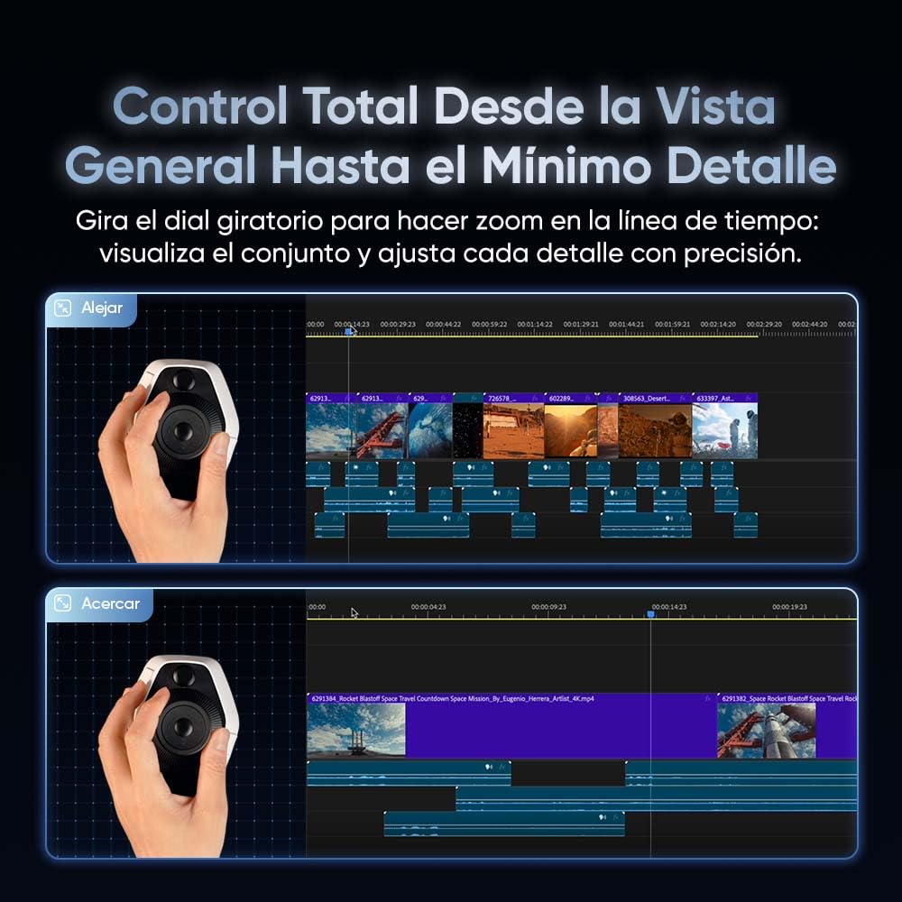 XPPen Pilot Pro - Consola de Edición de Vídeo y Fotografía, Controlador de Joystick Creativa Bluetooth, Uso con Photoshop, Lightroom, Premiere, Davinci, Capcut y más, para Windows/macOS