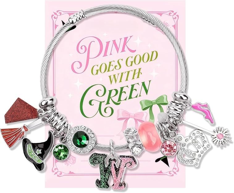 Joandcelet Wicked Merch Bracelet Pink and Green Friendship Bracelet