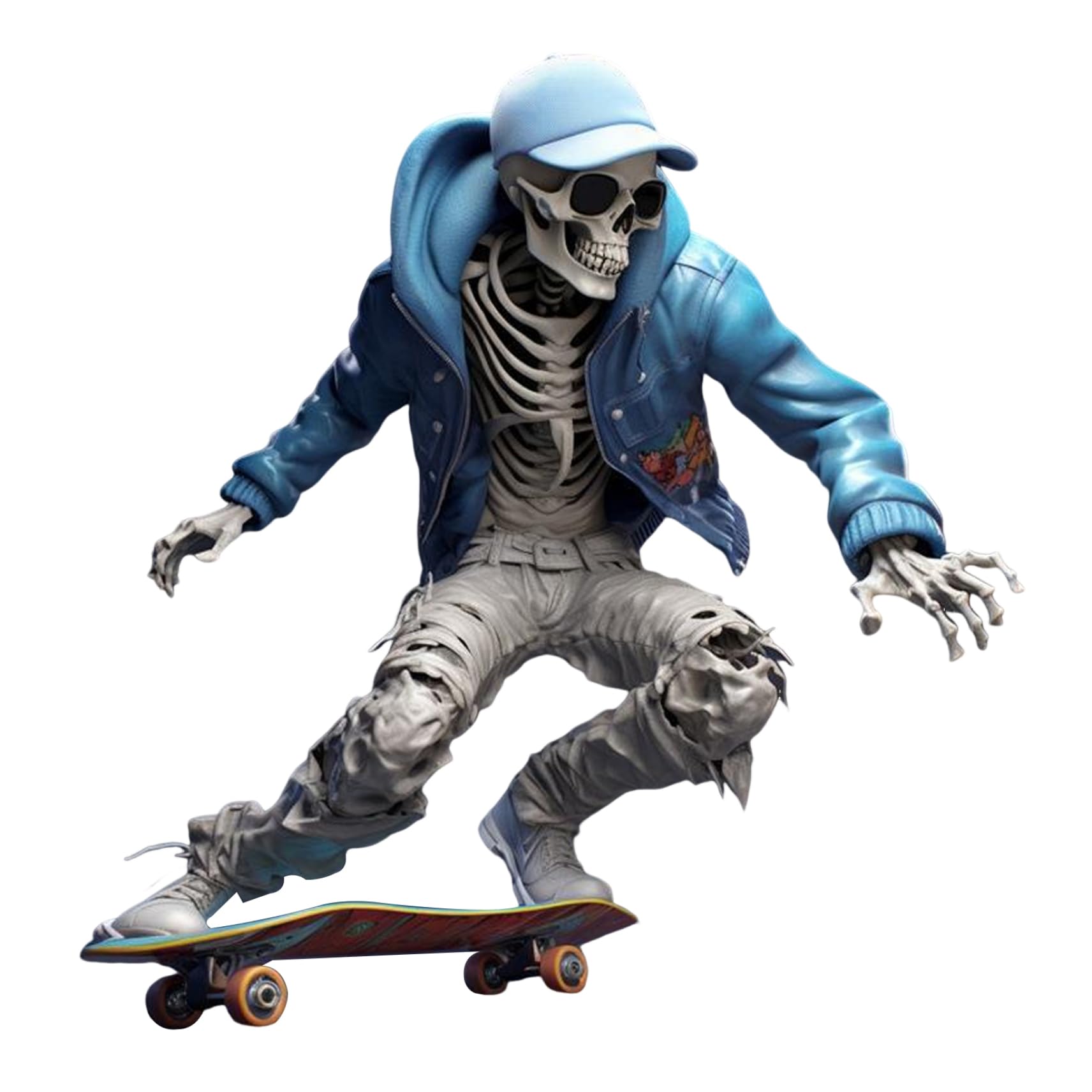 Striegro Cool Skeleton Figurines 2 Pack, Resin Decor, Black, 3in..