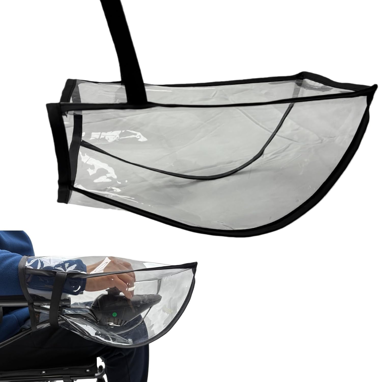 Power Wheelchair Joystick Cover,Custom-Fit and Fully Transparent, Large Universal Fit (10"x14"x7"x6) with Adjustable Strap Closure for Power Wheelchairs