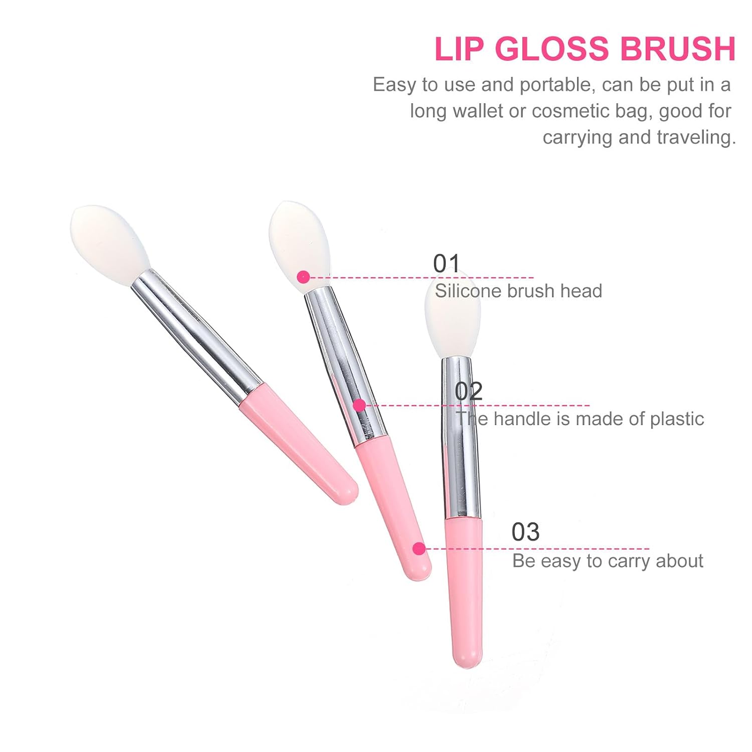 12pcs Silicone Lip Balm Applicator Lipstick Lip Mask Brush Mini White Pink Handle Makeup Brush Set for Precise Cosmetic Application