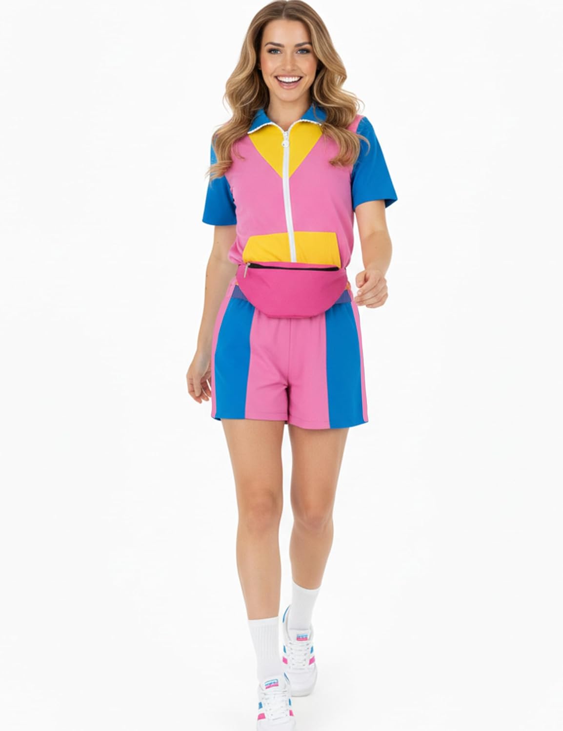 80s Outfit for Women 90s Themed Tracksuit Neon Workout Costumes Retro Party Halloween Couples hippie Accessories - Image 4