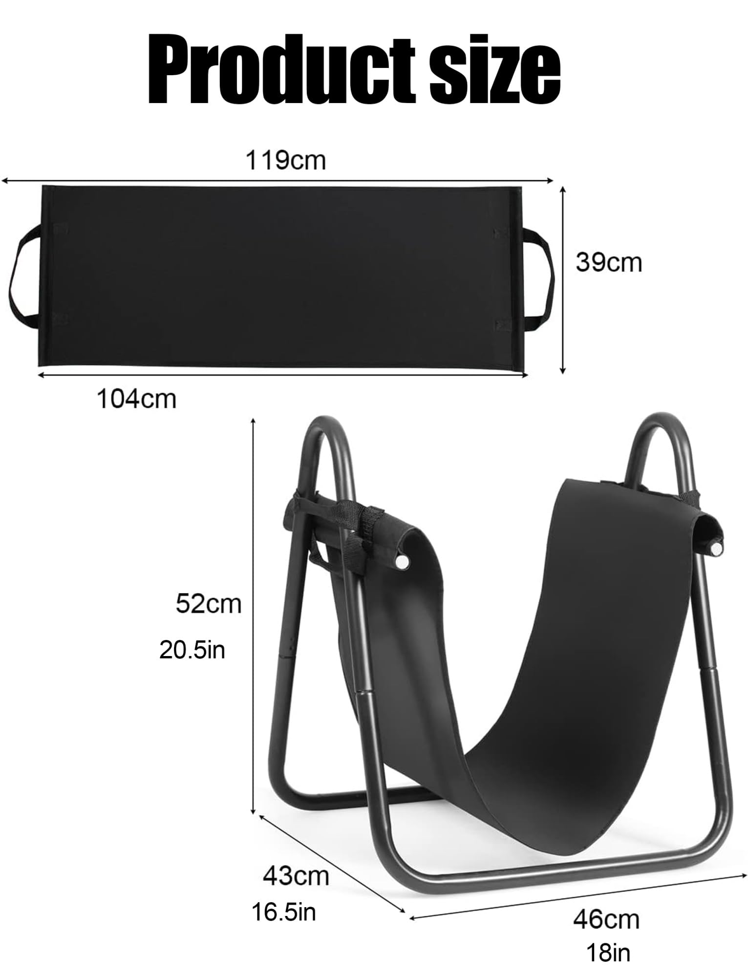 Leñero de Gran Capacidad con Bolsa de Transporte, Soporte for leña for Interior y Exterior, Cesta de Acero con Asas for Chimenea, Patio y jardín.