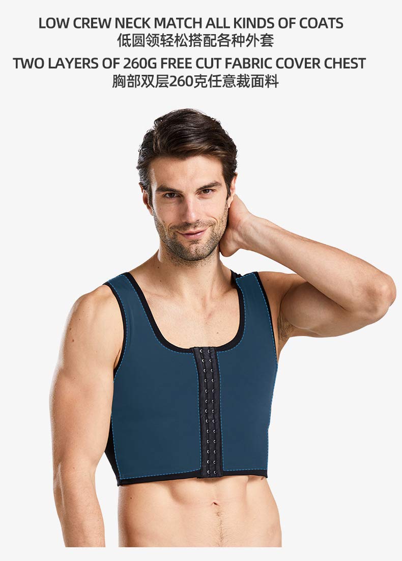 BaronHong Body Shaper Chest Binder Flat Compression 3 Rows Fermoir Buste Corset Gilets
